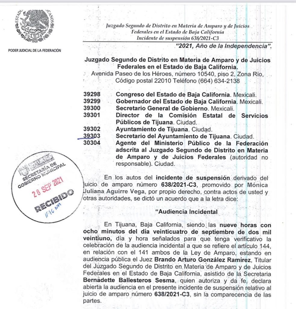 CONCEDEN AMPARO PARA NO MUNICIPALIZAR EL AGUA EN TIJUANA