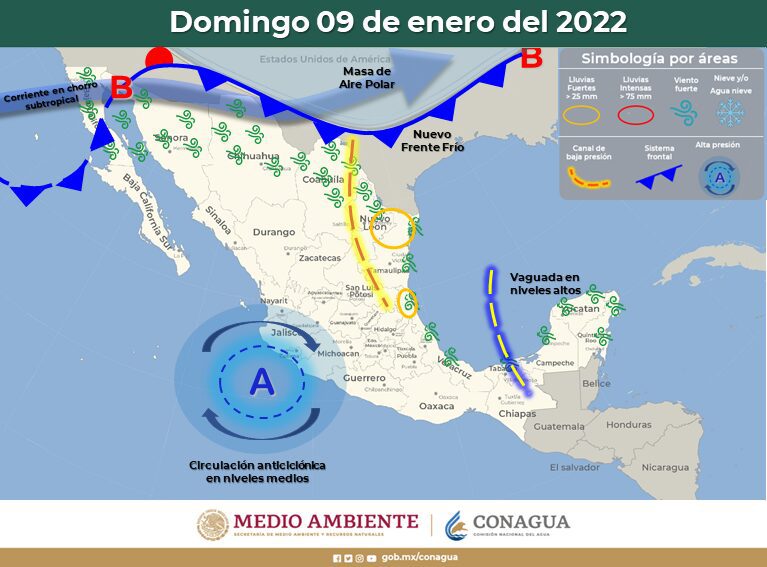 FRENTE FRíO TRAERá LLUVIAS, VIENTO Y NEVADAS A BC