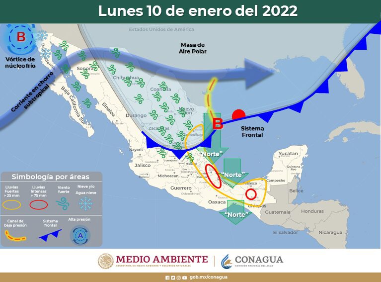 FRENTE FRíO TRAERá LLUVIAS, VIENTO Y NEVADAS A BC