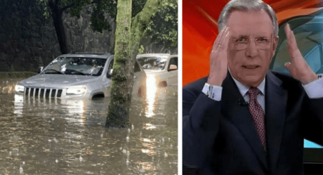 “Sí, de plano me apen%&$#”, López Dóriga descompone su jeep al intentar cruzar inundación