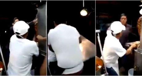 VIDEO: Supuesto diputado ataca a taquero y le tira el trompo