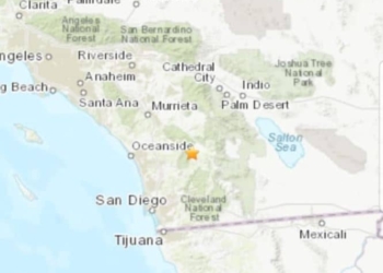 mapa sismo en San Diego