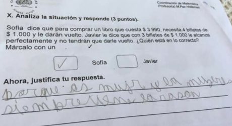 ‘Las mujeres siempre tienen la razón’, la respuesta viral en un examen