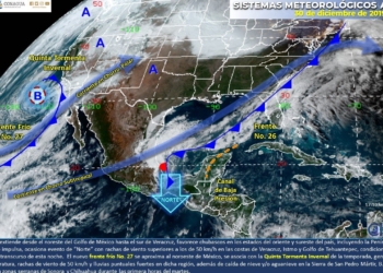 Ambiente frío, lluvias y fuertes rachas de vientos