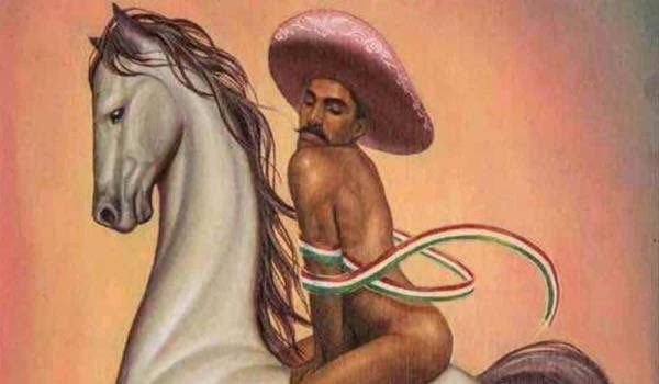 Protestan en Bellas Artes por pintura de Zapata femenino