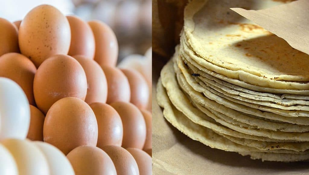 Aumentan precios de huevo y tortilla en contingencia por coronavirus
