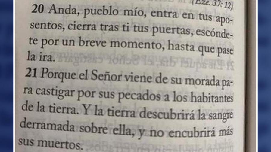 Éste es el versículo de la biblia que predijo la cuarentena por Covid-19