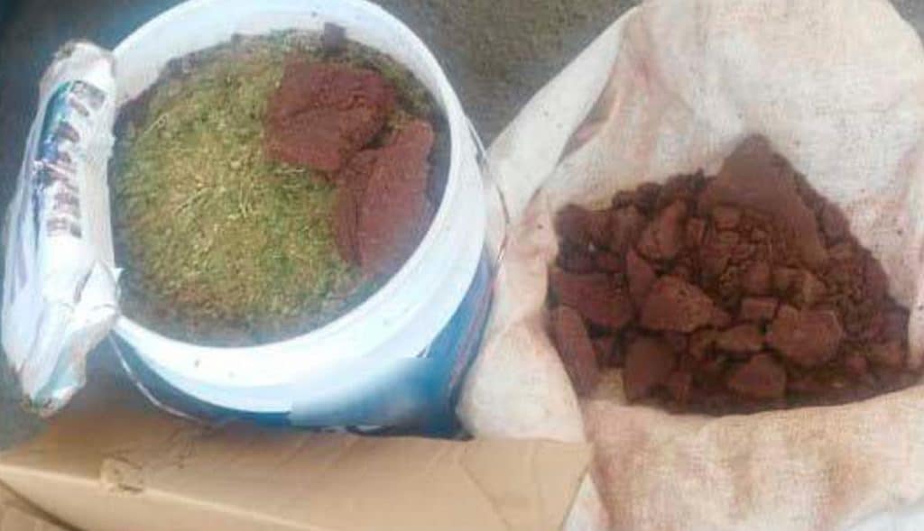 Hallan 17 kilos de marihuana en cubetas cubiertas de chocolate