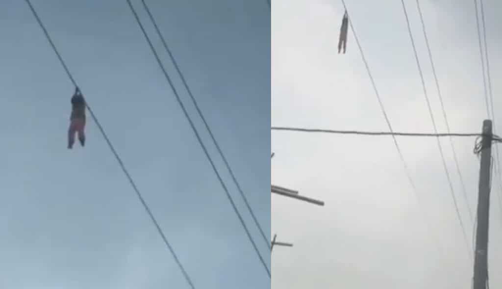 VIDEO: Niña pide auxilio mientras cuelga de cable de alto voltaje