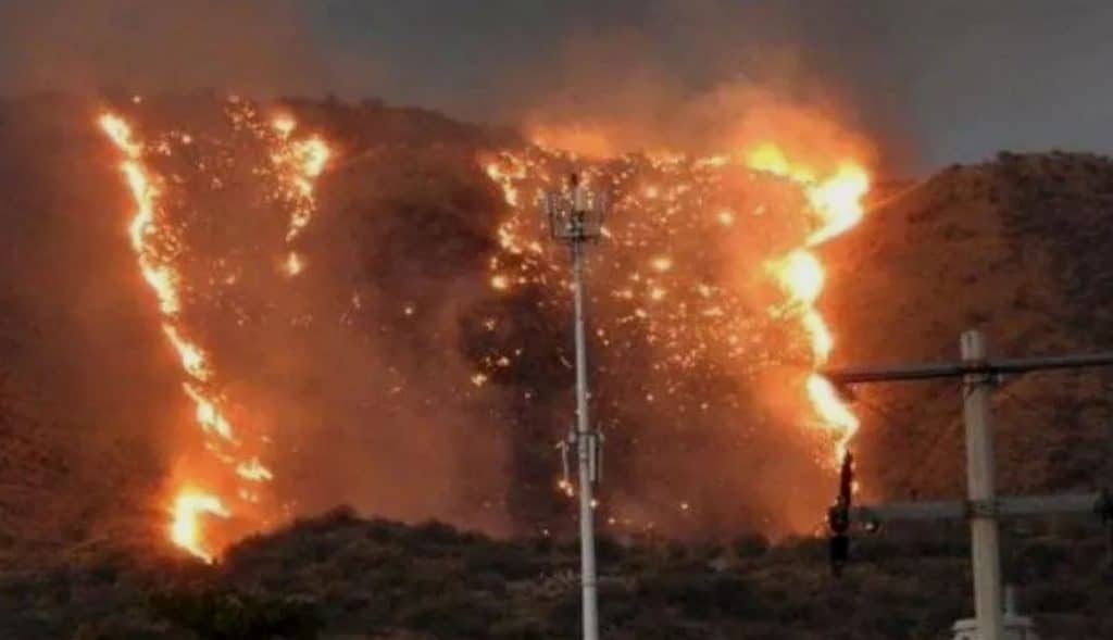 Voraz incendio en el cerro del Bachoco