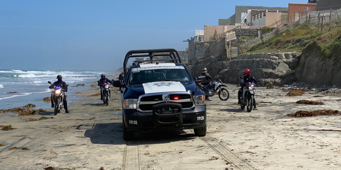 Municipal y GN implementan operativo en Playas de Tijuana