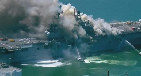 VIDEO: Explosión en barco militar de San Diego; hay varios heridos