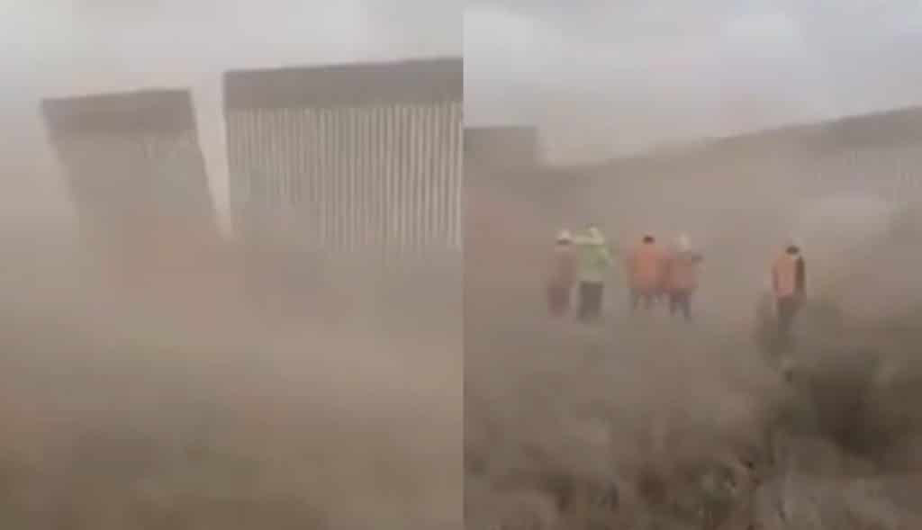 VIDEO-Cae-parte-del-muro-fronterizo-de-Trump