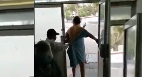 VIDEO: Paciente Covid intenta escapar del ISSSTE