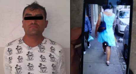 Graba debajo del vestido de mujer y lo golpean