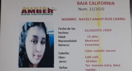 Activan alerta Amber por niña desaparecida en Tijuana