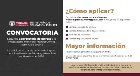 Sacan convocatoria virtual de nuevo ingreso a la prepa municipal