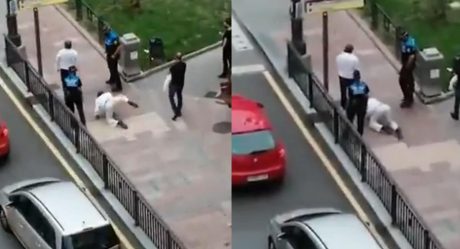 VIDEO: Fingen ser perros para no usar cubrebocas en la calle