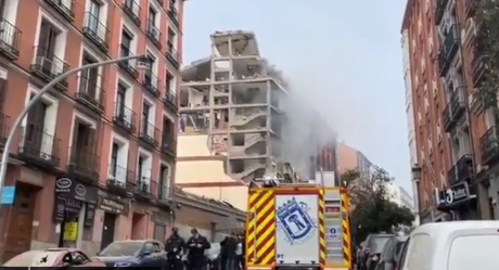 Terrible explosión en Madrid destruye edificio