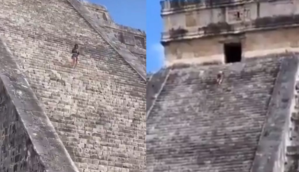 VIDEO-#LadyKukulkán-esparce-cenizas-de-su-esposo-en-Chichén-Itzá