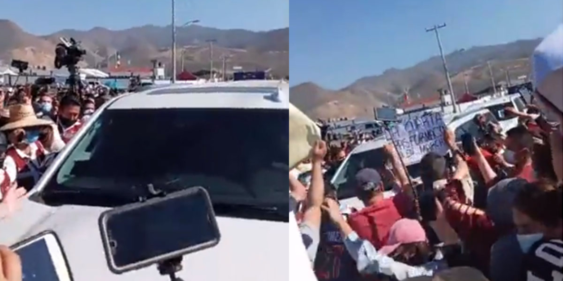 VIDEO: ENTRE JALONEOS SE RETIRA AMLO DE TIJUANA