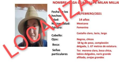 Localizan a menor Olga Guadalupe; desactivan Alerta Amber