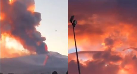 VIDEO: Volcán entra en erupción; suspenden actividad de aeropuerto