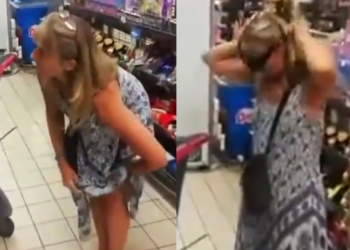 VIDEO: SE QUITA TANGA Y LA USA COMO CUBREBOCAS EN SUPERMERCADO