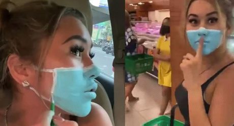 VIDEO: 'Influencers' visitan supermercado con cubrebocas pintado