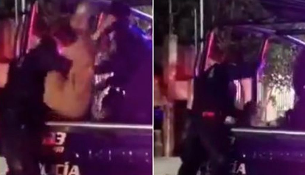VIDEO-Policía-golpea-a-detenido-en-patrulla