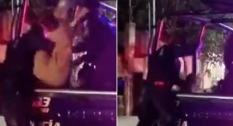 VIDEO: Policía golpea a detenido en patrulla