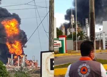 VIDEO: INCENDIO EN REFINERíA DE PEMEX DEJA HERIDOS