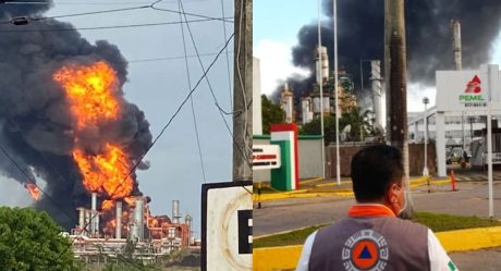 VIDEO: Incendio en refinería de Pemex deja heridos