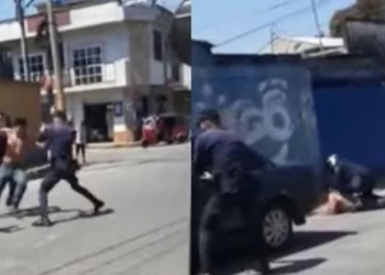 VIDEO: EBRIO ATROPELLA A SU AMIGO Y A POLICíA TRAS PELEA