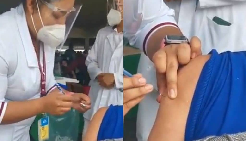 VIDEO-Enfermera-finge-vacunar-a-adulto-mayor
