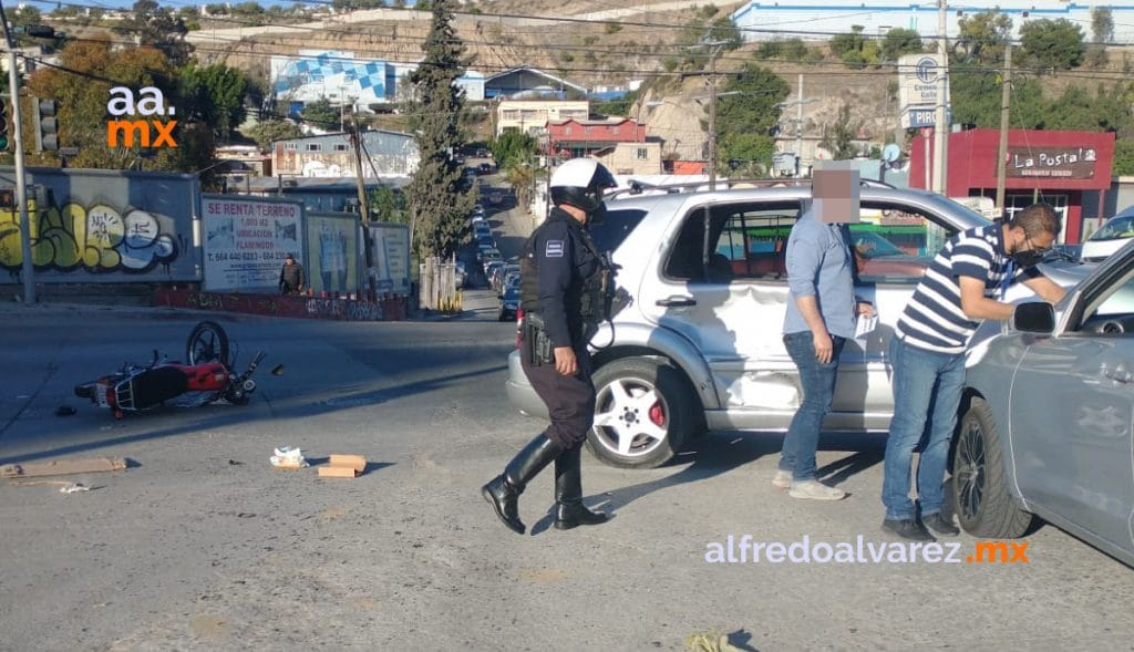 MOTOCICLISTA HERIDO TRAS CHOQUE