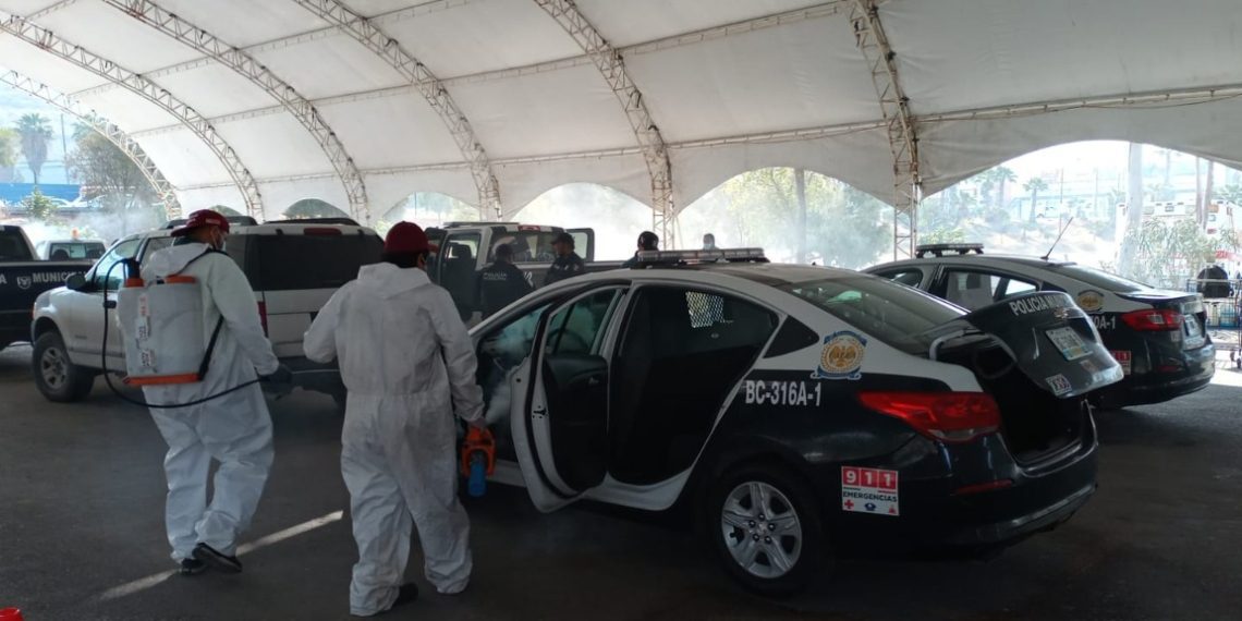 CONTINúA DESINFECCIóN DE UNIDADES DE LA POLICíA MUNICIPAL