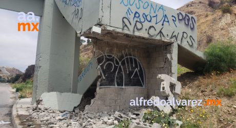 Puente peatonal destrozado