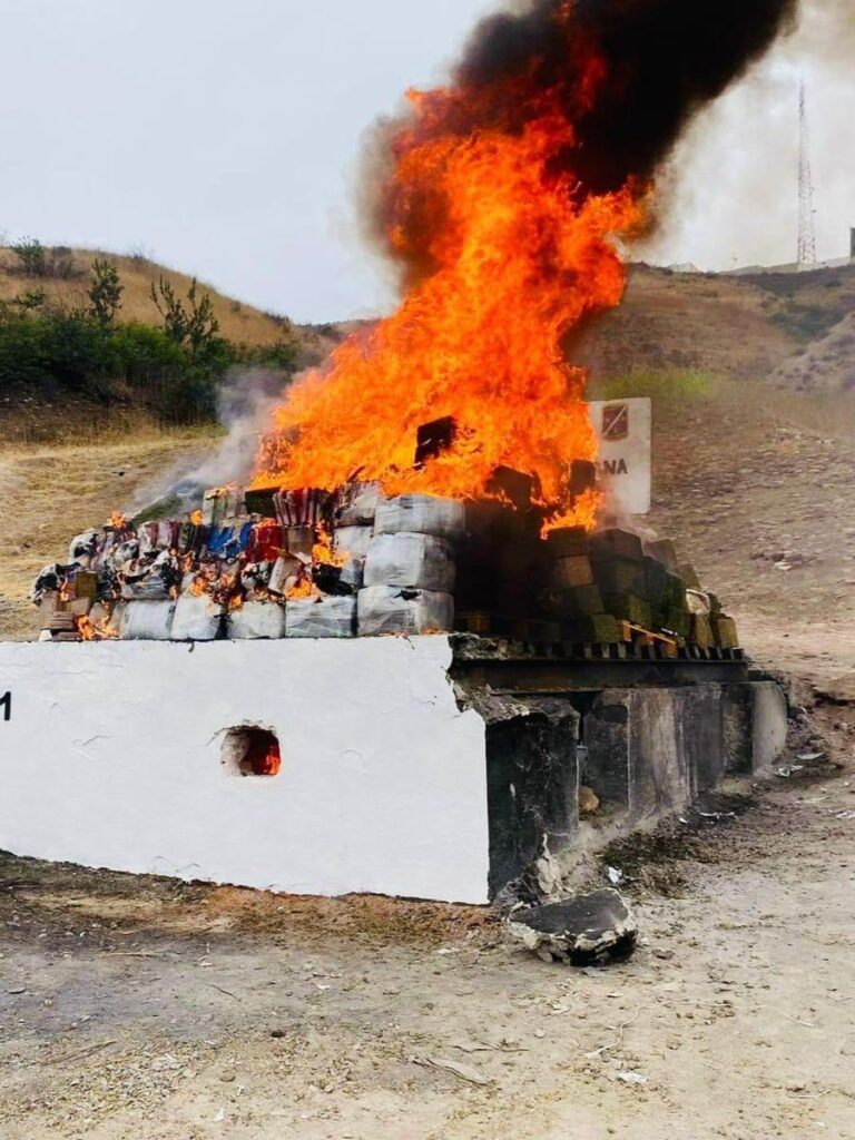 INCINERAN MáS DE CINCO TONELADAS DE NARCóTICOS