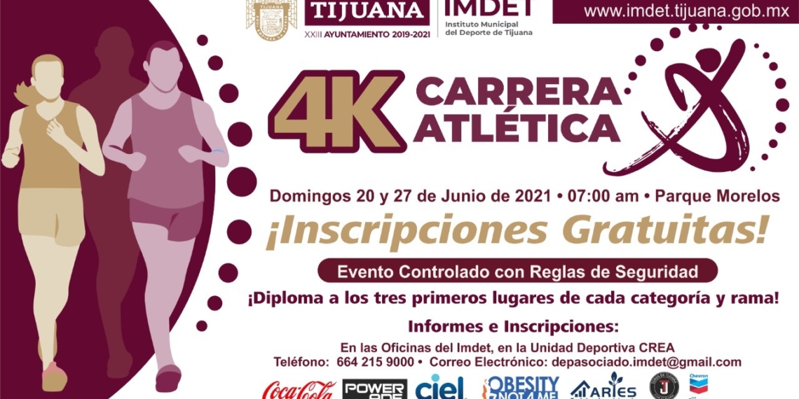 REGRESAN EVENTOS PEDESTRES CON LA CARRERA ATLéTICA 4K EN EL PARQUE MORELOS