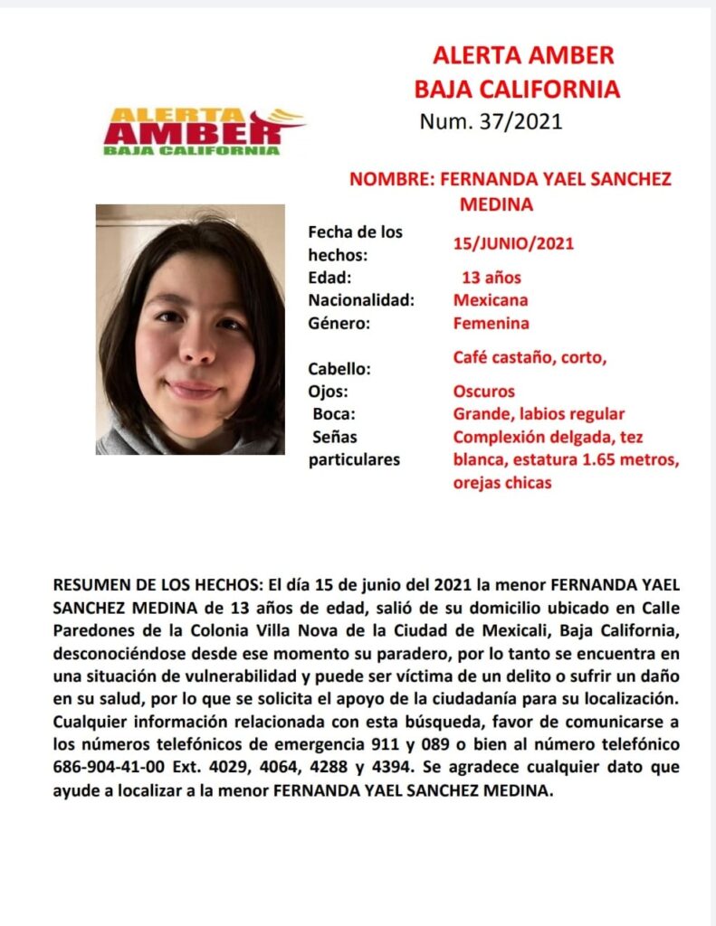 ACTIVAN ALERTA AMBER POR FERNANDA YAEL