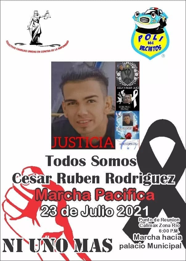 MARCHARáN PARA PEDIR JUSTICIA POR CéSAR RUBéN RODRíGUEZ