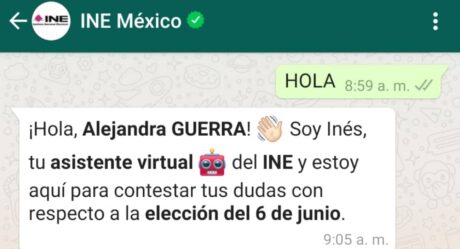 El INE tendrá bot en WhatsApp para la elección del 6 de junio