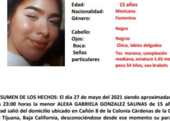 ACTIVAN ALERTA AMBER POR LA MENOR ALEXA GABRIELA GONZáLEZ