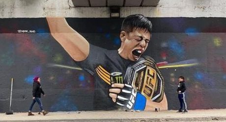 Pintan otro mural de Brandon Moreno en Tijuana