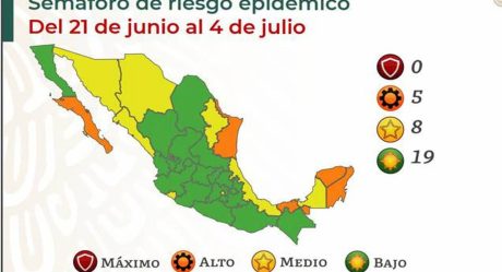 México suma 19 estados en verde en Semáforo Epidemiológico