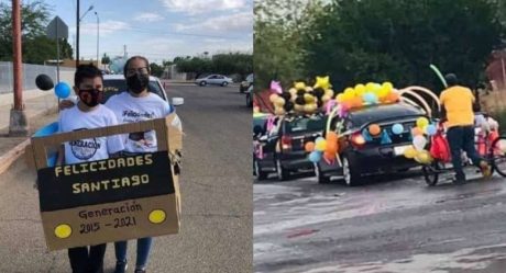 Conmueven padres que no tenían auto para caravana de graduación