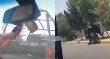 VIDEO: Patrulla choca contra auto de familia; golpean a conductor