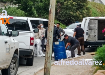 LOCALIZAN CADáVER EN TAMBO DE METAL EN LA CACHO