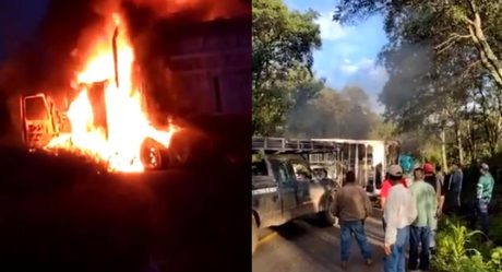 VIDEO: Células criminales bloquean carreteras y queman autos